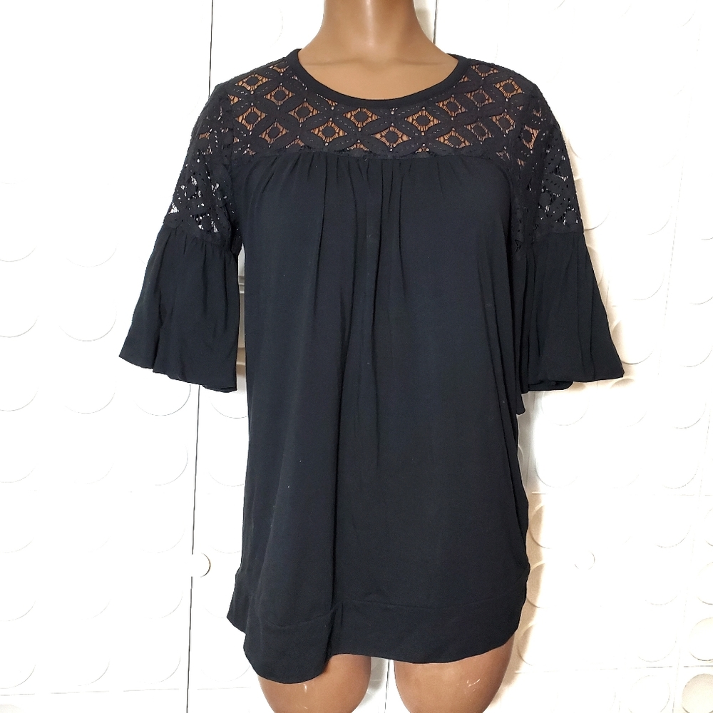 Anthropologie Ella Moss Tunic Top Crochet Lace